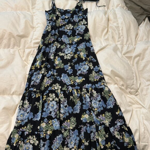 Lulu's Started With a Kiss Black Floral Print Tie-Strap Tiered Maxi Dress - Picture 2 of 6